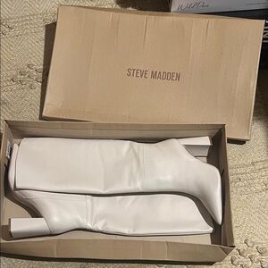 Brand new Steve Madden Women's Cream Heeled Boots